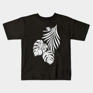 Minimalistic Continuous Line Tropical Frogs Kids T-Shirt